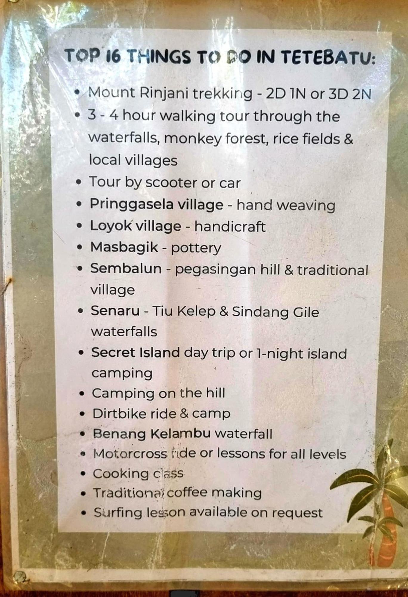 Tetebatu Hostel المظهر الخارجي الصورة